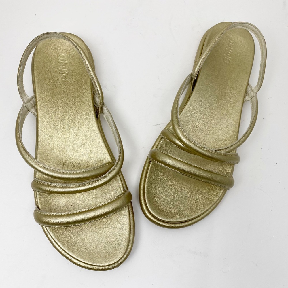 OluKai Gold Metallic Strappy Sandals